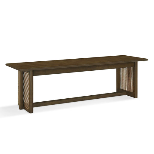 Walnut-Colored Rubber Wood Dining Bench | Glass House Furnishings