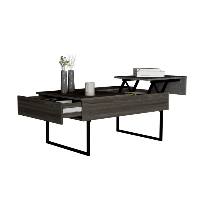 Lift Top Coffee Table 2 Dazza, One Drawer, Carbon Espresso / Onyx Finish