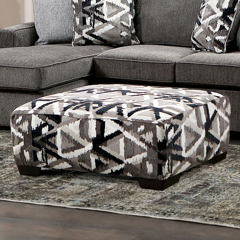 Ellis Multi-Color Square Ottoman with Pocket Coil Seating Glass House Furnishings