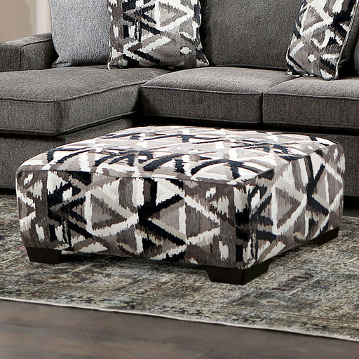 Ellis Multi-Color Square Ottoman with Pocket Coil Seating Glass House Furnishings
