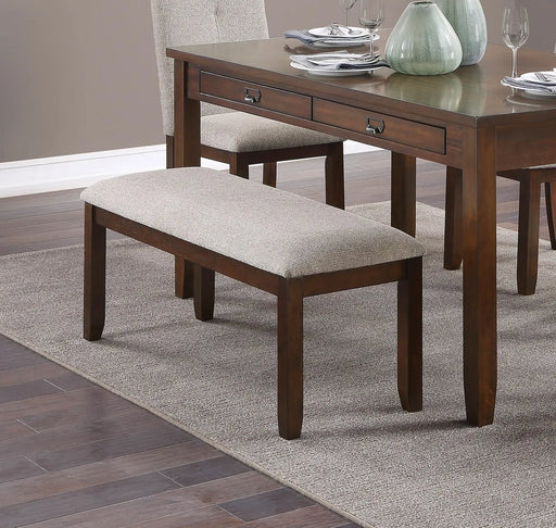 Dark Cherry Frame Chenille Bench | Glass House Furnishings