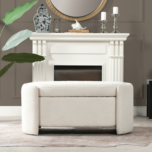 Fuji Ivory Boucl Bench | Glass House Furnishings