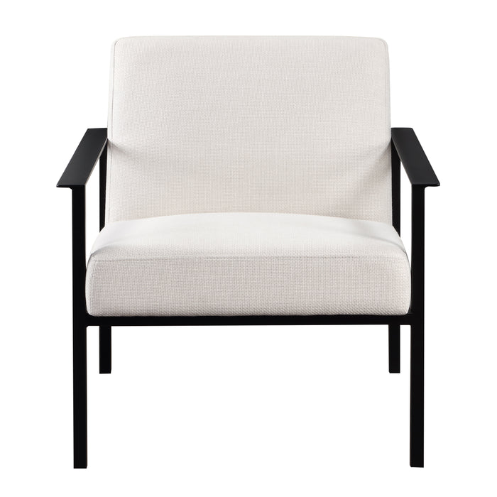 Millie Oatmeal White Stationary Metal Accent Chair