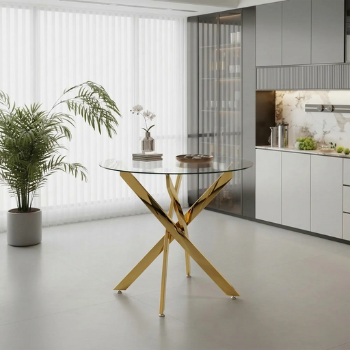 Ione Round Glass Dining Table | Glass House Furnishings