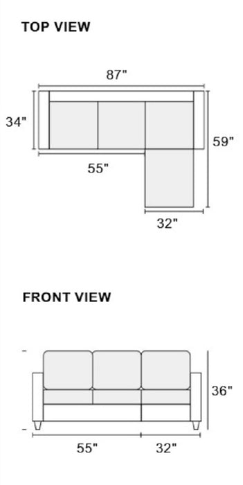 Living Room Corner Sectional Dark Coffee Polyfiber Chaise sofa Reversible Sectional