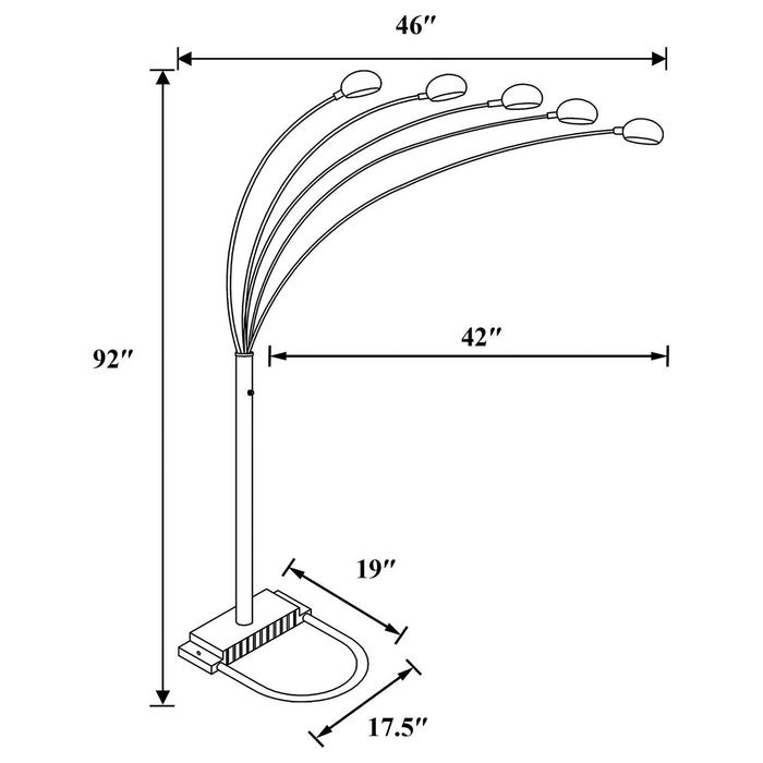 Satin Black 5-light Floor Lamp