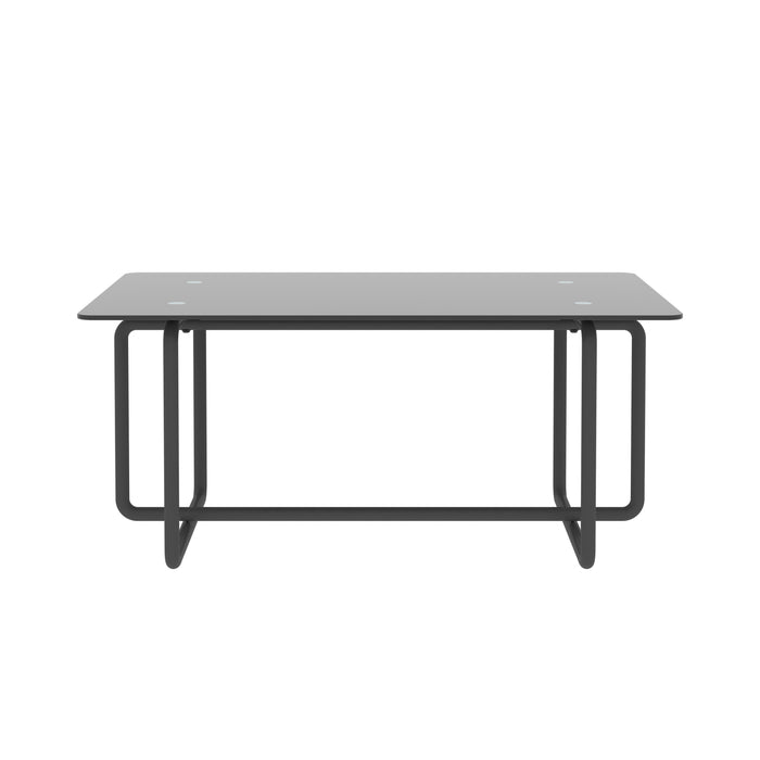 Modern Tempered Glass Tea Table Coffee Table, Table for Living Room,Black