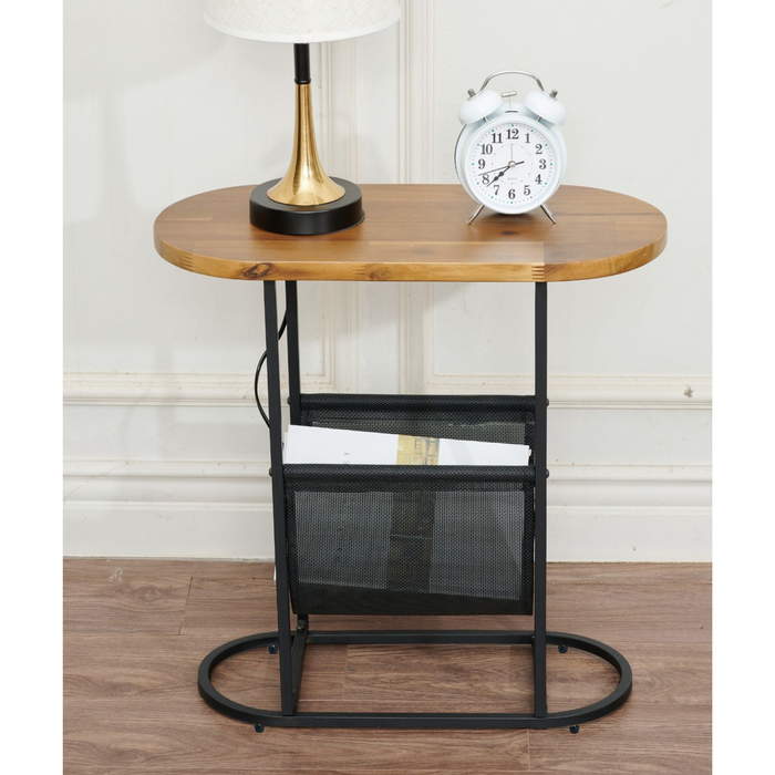 Acacia Oval Small Side Tables Living Room Small Space With Magazines Organizer Storage Space