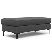 Ava Pebble Gray Performance Fabric Ottoman Bench Glass House Furnishings