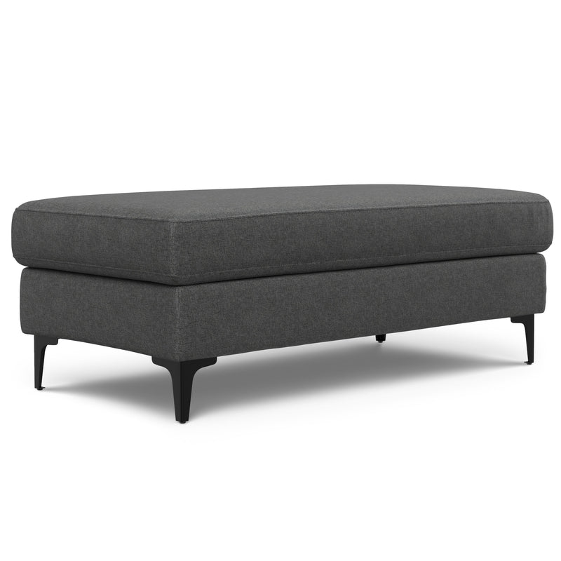 Ava Pebble Gray Performance Fabric Ottoman Bench Glass House Furnishings