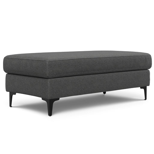 Ava Pebble Gray Performance Fabric Ottoman Bench Glass House Furnishings