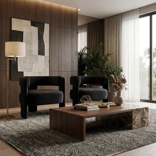 Accent Chair for Living Room, Velvet Comfy Single Sofa Chair Mid-Century Modern Armchair Wooden Legs for Bedroom Office Reading Glass House Furnishings