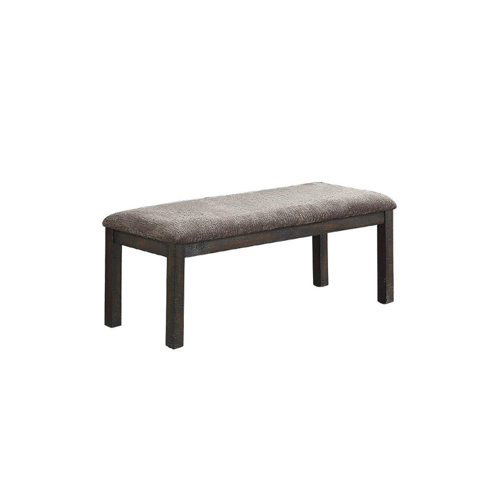 Simple Elegant Design Wooden 1pc Bench Only Dining Room Cushion Seats Dark Grey Finish Solid wood Bench