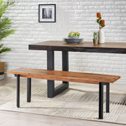 Indoor Carlisle Benches, Black + Country Brown Glass House Furnishings