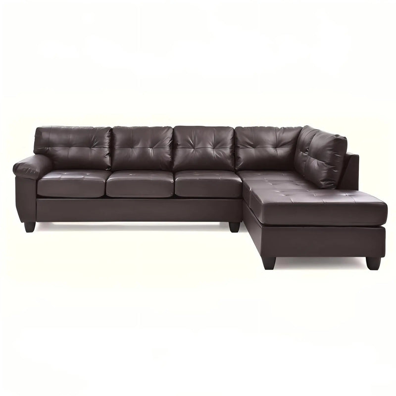 Gallant G905B-SC Sectional Sofa without Ottoman Cappuccino Beige PU 111x78x32 inches Glass House Furnishings