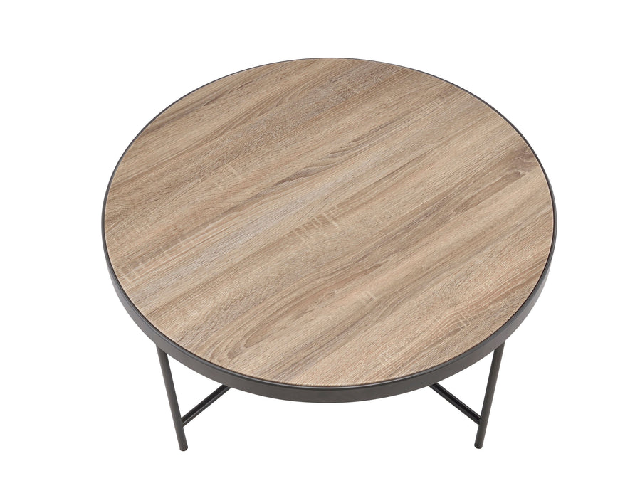 ACME Bage Coffee Table in Weathered Gray Oak & Metal 81735