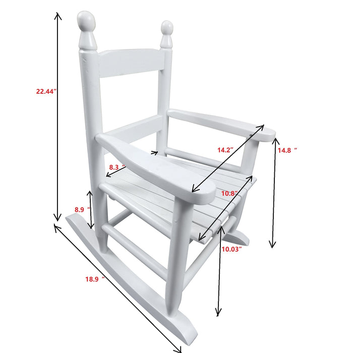 Children's Rocking Chair, Indoor/Outdoor, Suitable For Kids, Durable, White