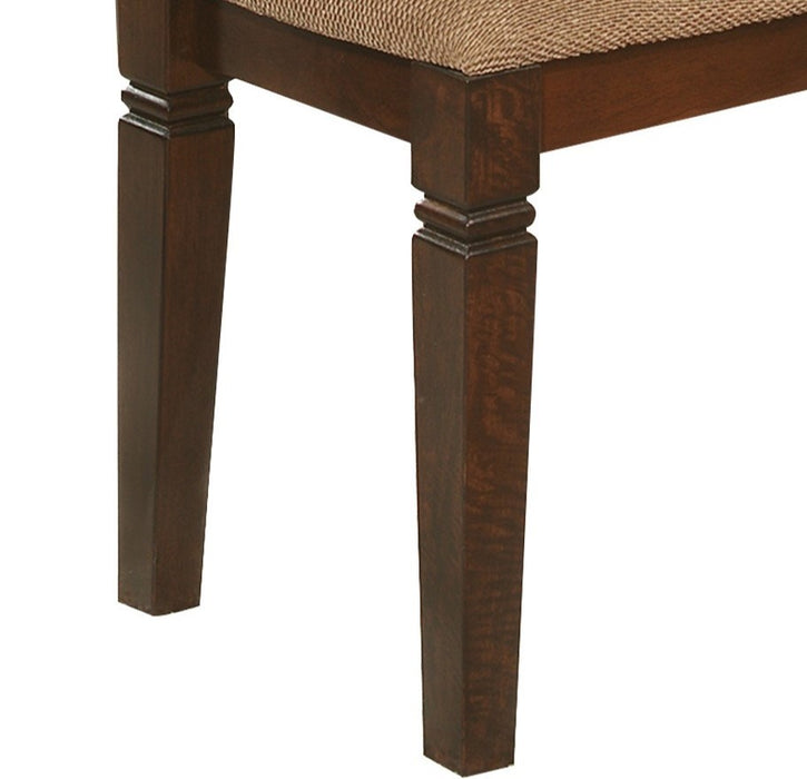 Transitional Style Dining Furniture, 1 Piece Bench with Wooden Frame, Espresso Finish, Fabric Upholstered Seat