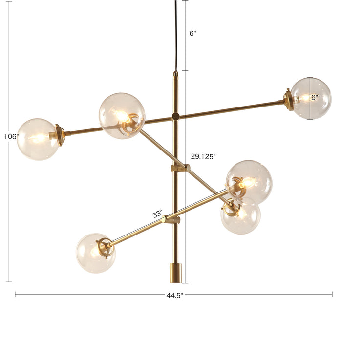 Cyrus 6-Globe Light Architectural Metal Chandelier