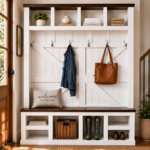 Hawthorne Farmhouse Hall Tree | Glass House Furnishings
