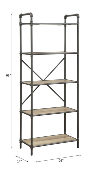 ACME Itzel Bookshelf in Antique Oak & Sandy Gray 97164