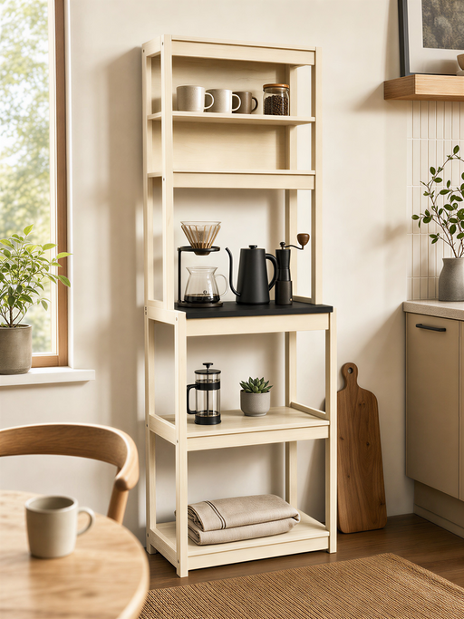 Haven White Black Baker's Rack | Glass House Furnishings