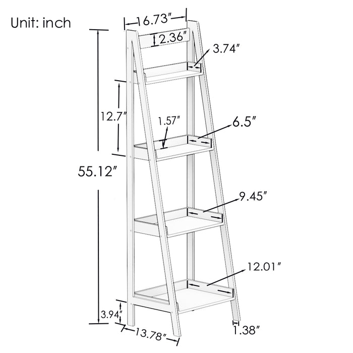 4-Tier Bookshelf Ladder