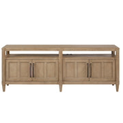 Transitional 72' Entertainment Console with Storage in Sand Finish Solid Wood MDF Glass House Furnishings
