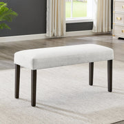 Madison Contemporary Gray Upholstered Dining Bench with Espresso Wood Finish Glass House Furnishings