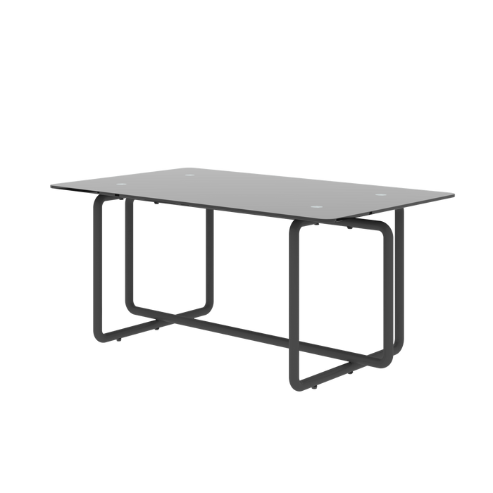 Modern Tempered Glass Tea Table Coffee Table, Table for Living Room,Black