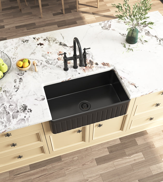 Inch  White Farmhouse Sink Deep Apron Sink Undermount Farmhouse Kitchen Sink Single Farm Sink