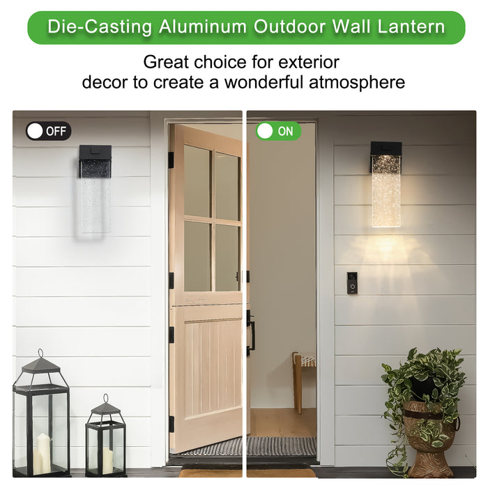 Outdoor Waterproof Transparent LED Crystal Wall Lamp, 2 Pack