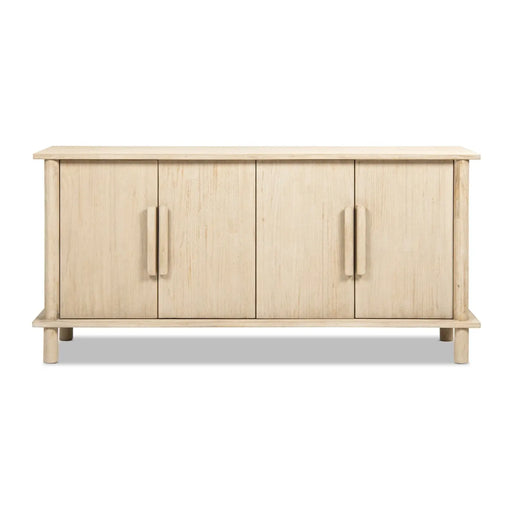 Milo 71' Light Natural Cerused Reclaimed Pine Wood 4-Door Sideboard in Natural Glass House Furnishings