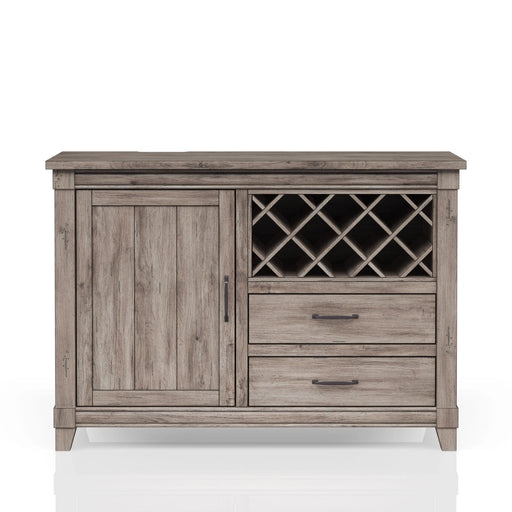 Rustic Gray Server Wine Cabinet | Glass House Furnishings