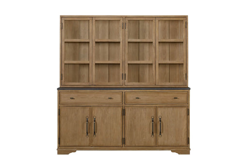 2 Piece Cabinet (Hutch and Buffet) - Cashew Glass House Furnishings