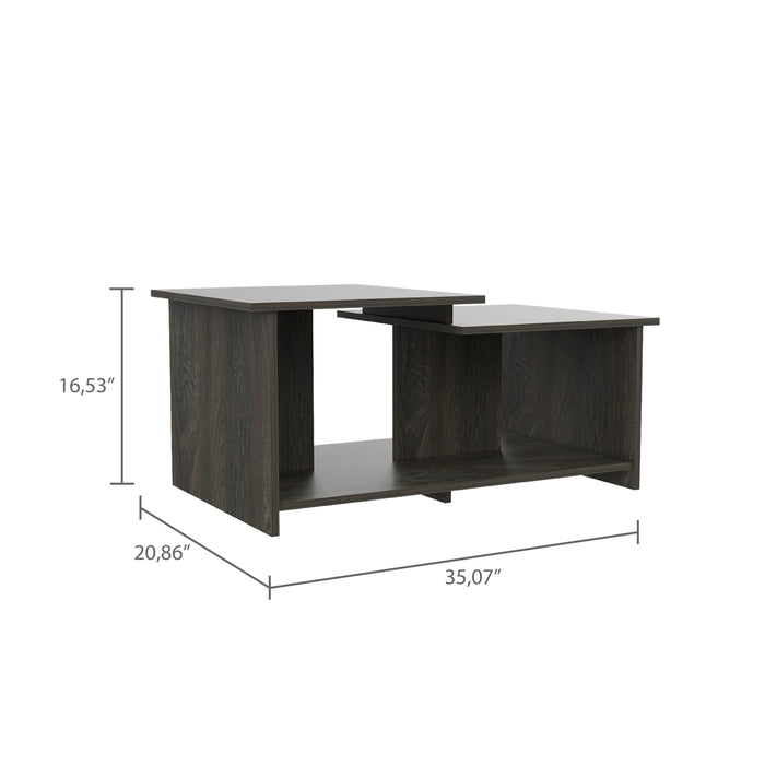 Wema Coffee Table with Lower Open Shelf - Espresso