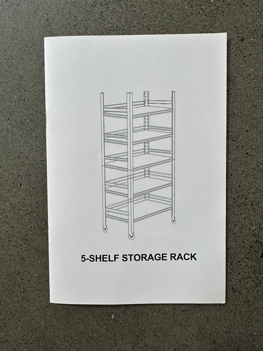 63"H Storage Shelves - Heavy Duty Metal Shelving Unit Adjustable 5-Tier Pantry Shelves with Wheels Load 1750LBS Kitchen Shelf Garage Storage