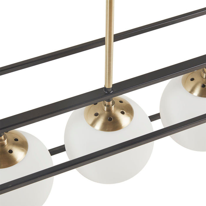 Helena 6-Light Frosted Glass Globe Linear Chandelier