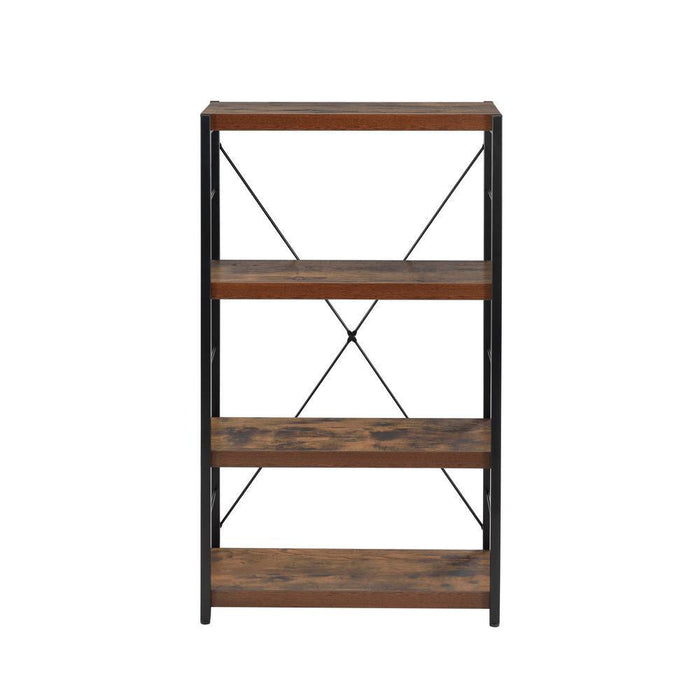 ACME Bob Bookshelf in Weathered Oak & Black 92399