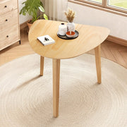 Triangular Wood Table - 35.91' Modern Space-Saving Geometric Side Table for Living Room, Bedroom, Kitchen, Natural Finish for Living Room, Small Space Glass House Furnishings