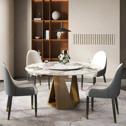 Calder Round Marble Dining Table | Glass House Furnishings