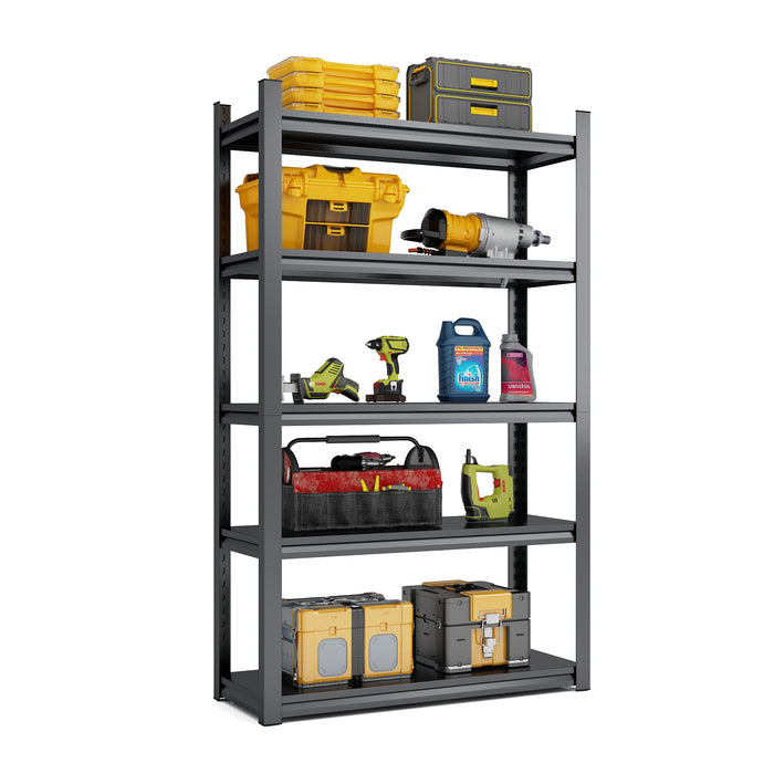 Storage Shelves 5 Tier Heavy Duty Metal Shelving Unit Adjustable Shelving Units and Storage Rack Kitchen Garage Shelf H72 * W47.2 * D23.6