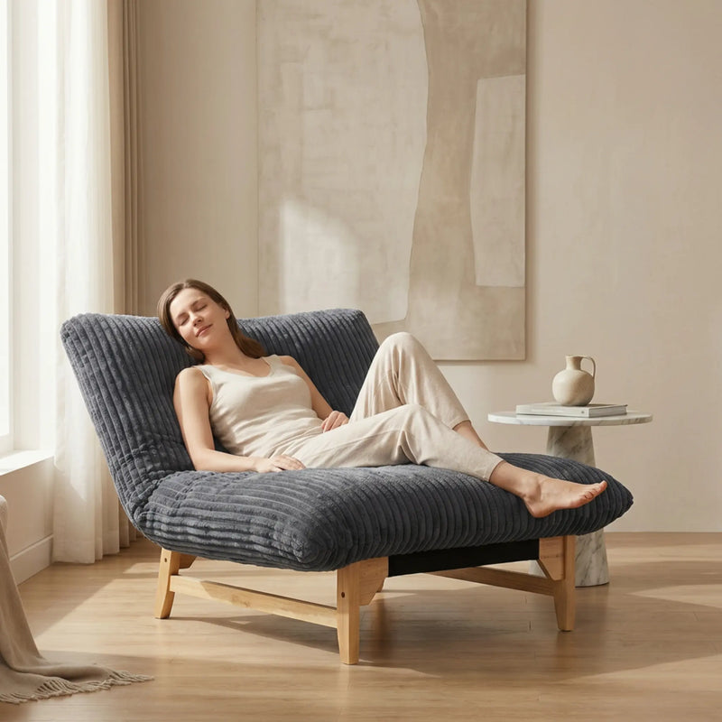 Bean bag chair for Adults ,Accent Armless Lazy Sofa, Casual Single Sofa, Corduroy Fabric, For Living Room And Bedroom , With Backrest, Single Seat Glass House Furnishings
