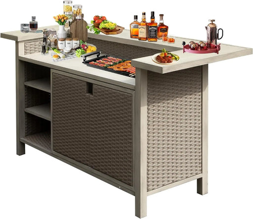 Patio Bar Outdoor Aluminum Table | Glass House Furnishings