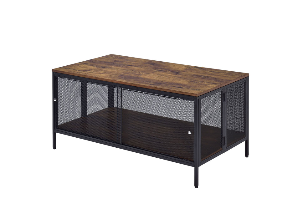 ACME Winam Coffee Table, Antique Oak & Black 82780