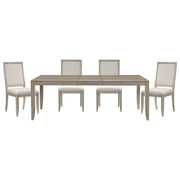 Modern Contemporary Dining Set 5pc Extendable Table with 4 Side Chairs Gray Finish Wooden Furniture Glass House Furnishings