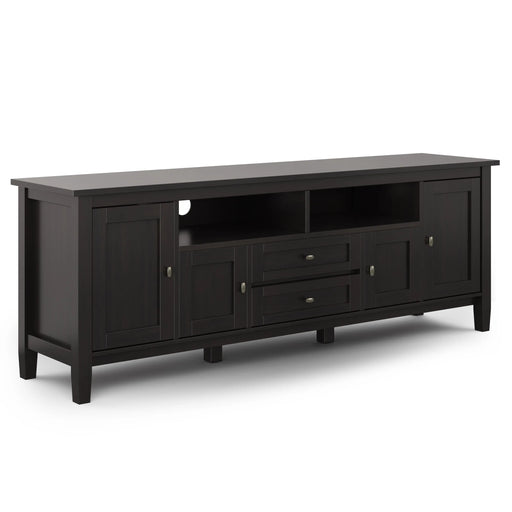 Verona Row Shaker Wide Wood TV Stand | Glass House Furnishings