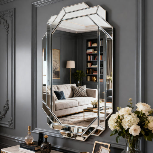 Avery Frameless Beveled Full-Length Wall Mirror | Glass House Furnishings