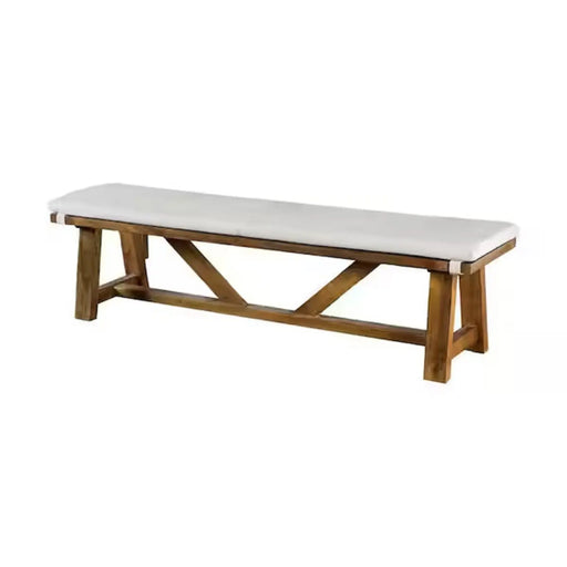Rustic Upholstered Bench | Glass House Furnishings