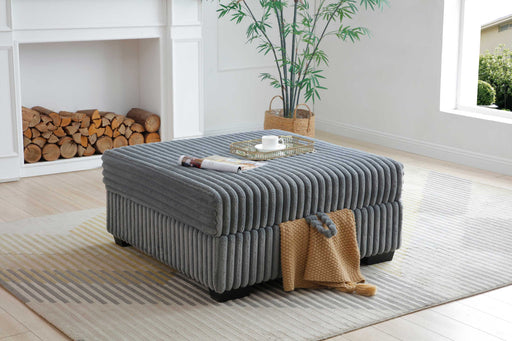 Teddy Gray Upholstered Ottoman Glass House Furnishings